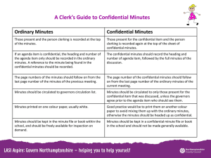 A Clerks Guide to Confidential Minutes