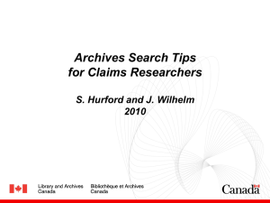 Archives Search Tips for Claims Researchers