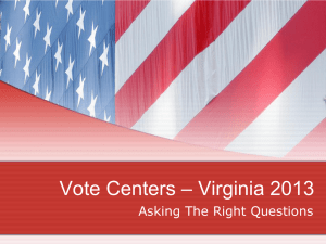 Vote Centers – Virginia 2013