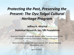 The Oyu Tolgoi Cultural Heritage Program