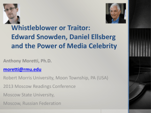 Whistleblower or Traitor: Edward Snowden, Daniel Ellsberg and the