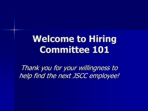 Welcome to Hiring Committee 101