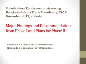 Major Findings and Recommendations from Phase I and