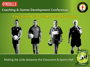 Making the Link between the classroom and Sportshall