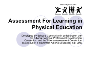 Assessment For Learning in Physical Education