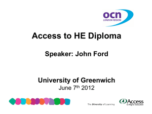 Access to HE grading developments