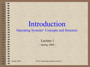 Introduction Operating Systems Concepts and Structure