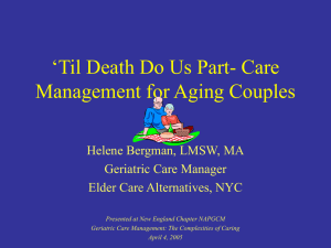 `Til Death Do Us Part- Care Management for Aging Couples
