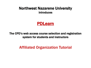 NNU`s PD Learn System - Northwest Nazarene University