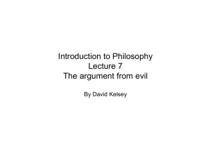 Intro to Philosophy Lecture 10 The argument from evil
