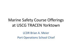 Marine Safety Course Offerings at USCG TRACEN Yorktown