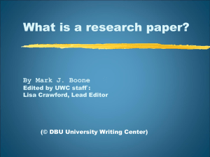What Is a Research Paper?