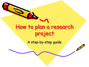 How to plan a research project