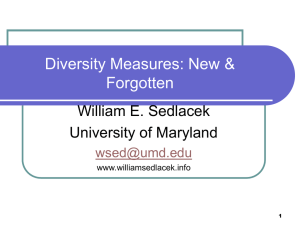 Diversity Measures: New and Forgotten