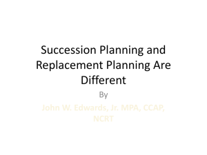 John W. Edwards, Jr. Succession Planning Presentation