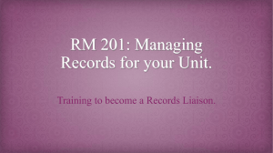 Records and Information Management for Record Liaisons