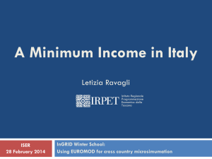 A Minimum Income in Italy Letizia Ravagli