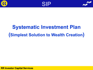 RR Investor Capital Services SIP