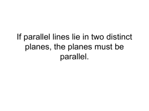 If parallel lines lie in two distinct planes, the planes must be parallel.