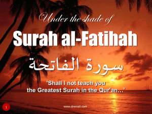 Surah al Fatihah - Al Quran Wa Sunnah Islamic Site of Learning