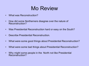 Southern Reaction to Reconstruction
