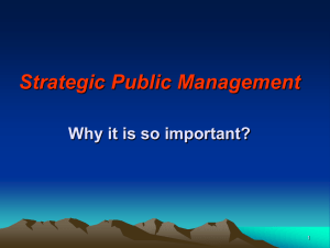 Strategic Public Management: Why it is so important?