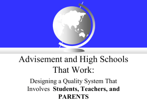 Advisement and High Schools That Work: Designing a Quality