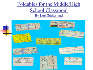 Foldables for the Middle-High School Presentation