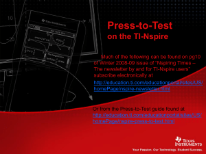 Press-to-Test with the TI-Nspire