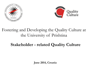 Fostering and Developing the Quality Culture at the