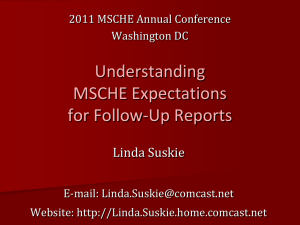 MSCHE Follow-up Reporting Expectations