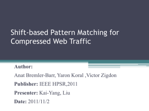 shift-based pattern matching for compressed traffic