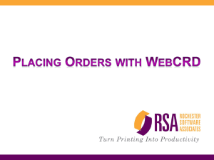 Placing Orders with WebCRD
