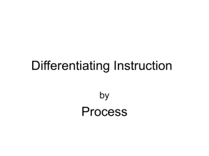 Differentiating By Process