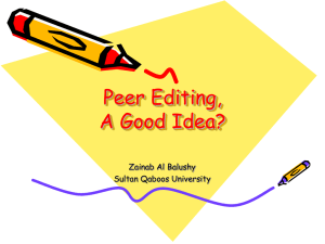 Peer editing: A good idea?