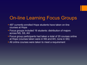 On-line Learning Focus Groups
