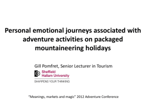 Personal emotional journeys associated with adventure activities on
