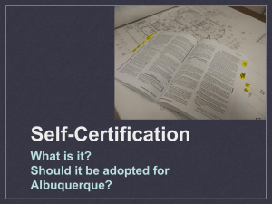 Self-Certification