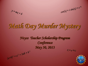 Math Day Murder Mystery  - The Robert Noyce Scholarship