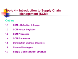 Topic 4 – Introduction to Supply Chain Management (SCM)