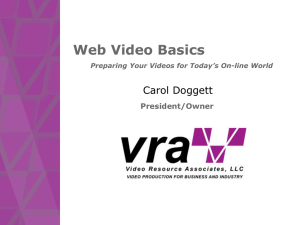 Web Video Basics - PRSA Buffalo Niagara Chapter