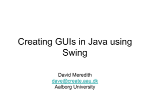 Creating GUIs in Java using JFC/Swing