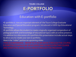 E-portfolio Why?