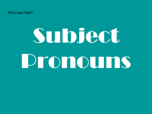 2A Subject Pronouns