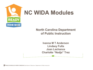 North Carolina: WIDA Online Professional Development Modules