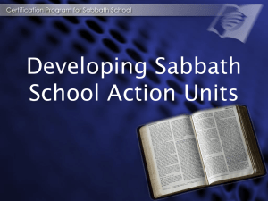 SABBATH SCHOOL ACTION UNIT