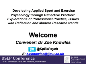 Developing Applied Sport and Exercise Psychology through