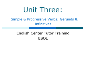 Unit 3---Simple & Progressive Verbs