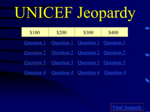 Unicef Jeopardy - Friends School Haverford