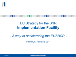 EIB Presentation - EU Strategy for the Baltic Sea Region